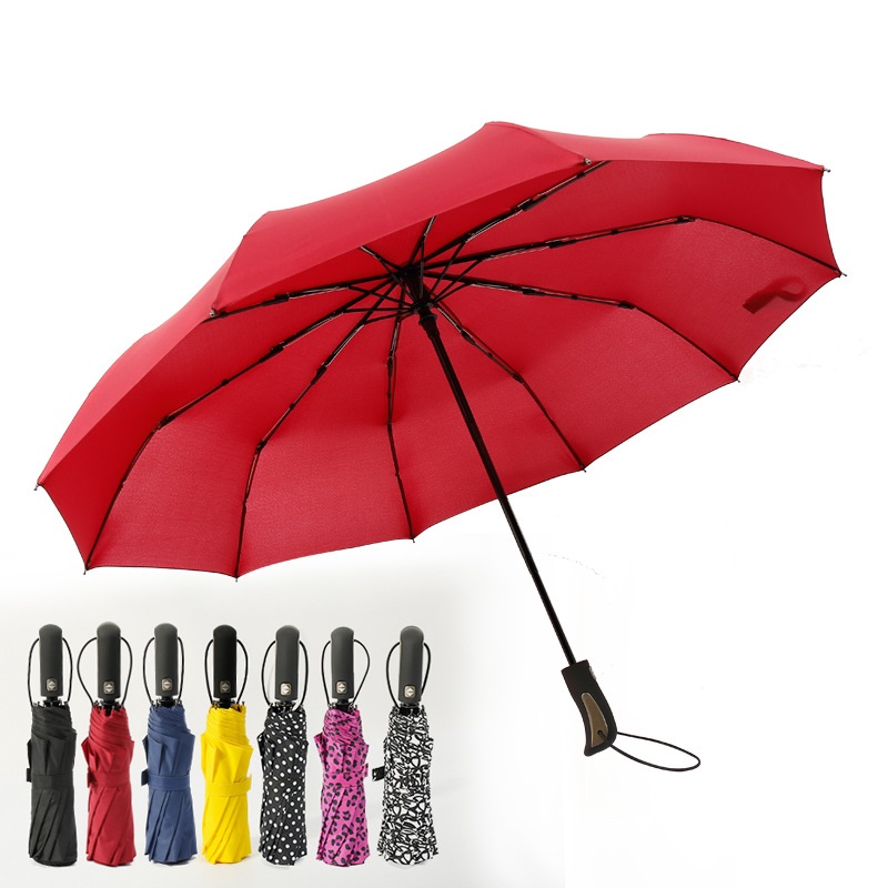10ribs Auto Open Close Three Fold Umbrellas