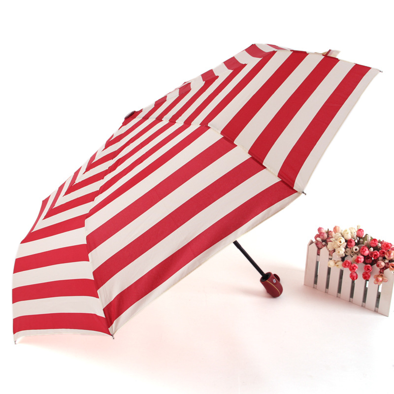 21寸8K三折全自动自开收伞 条纹图案